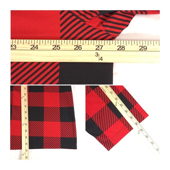 Jolly Jammies XL Christmas 2-Piece Pajama Set Flannel Red/Black Buffalo Check - Picture 4 of 8